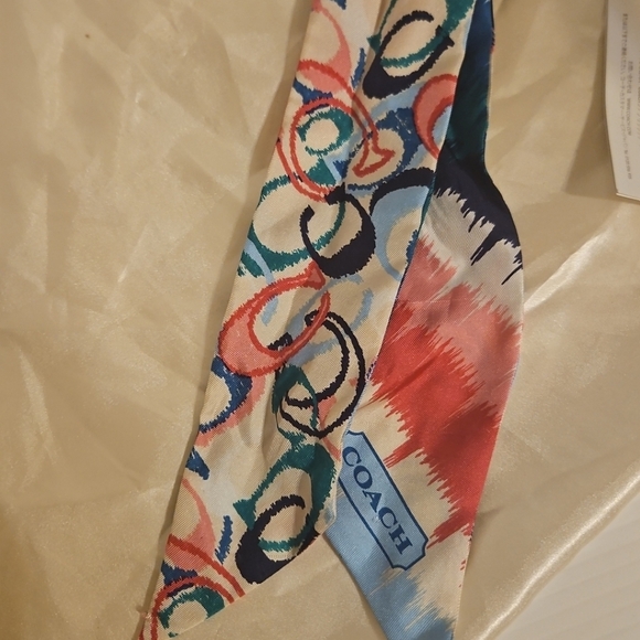 Coach Ikat Scribble Multicolor Signatur Backpack W/Matching Scarf Rare Navy Trim - Picture 14 of 16